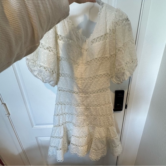 ZIMMERMANN Bowie Contour Hailspot Dress In White Sz0 /US 4 - Picture 5 of 6